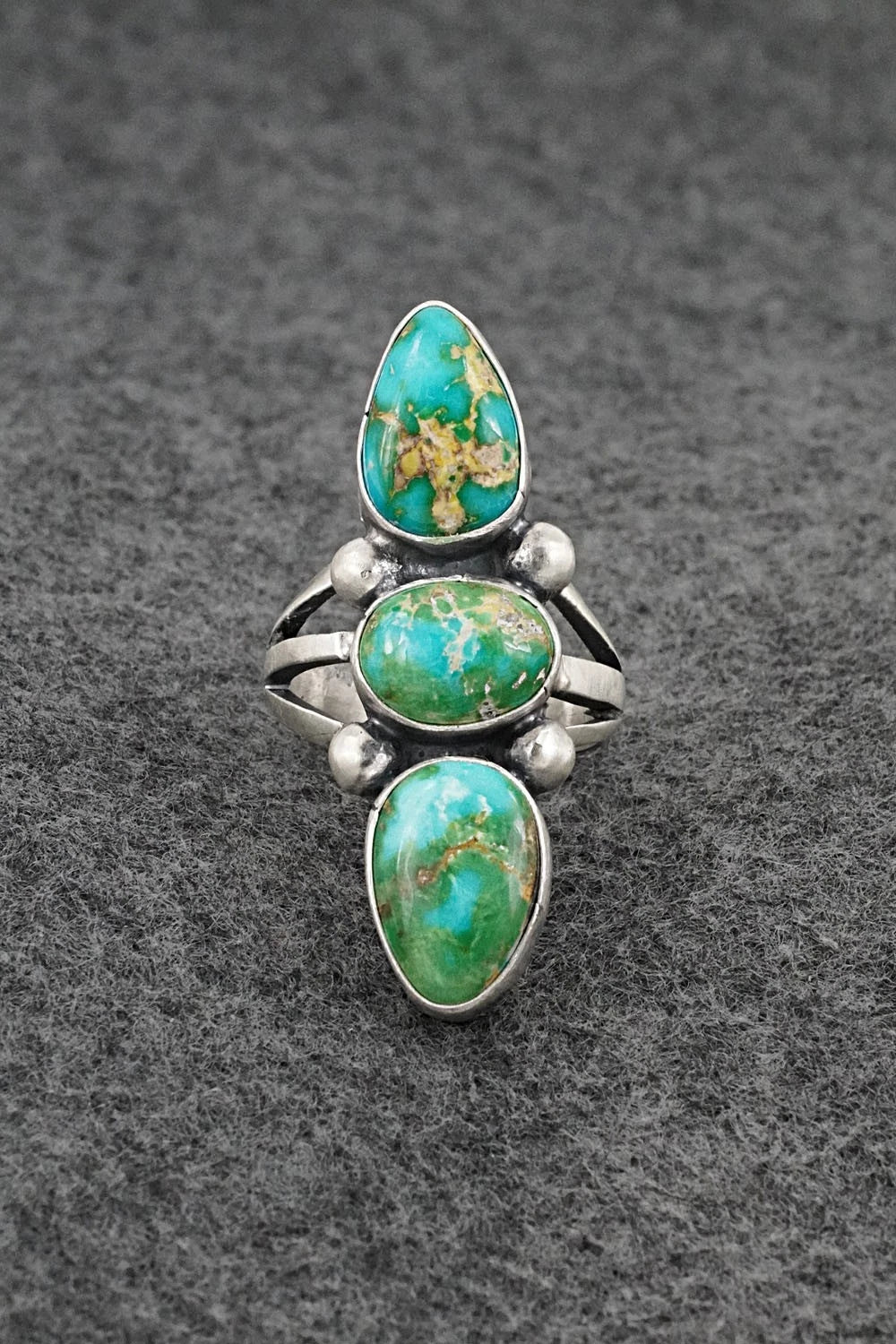 Turquoise & Sterling Silver Ring - Bobby Johnson - Size 7.5