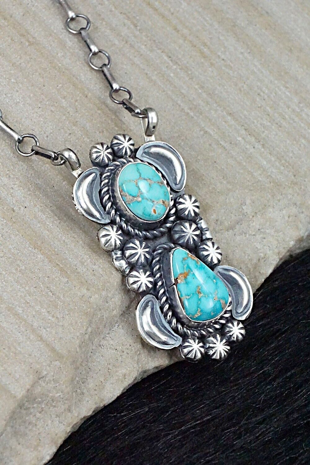 Turquoise & Sterling Silver Necklace - Jeff James