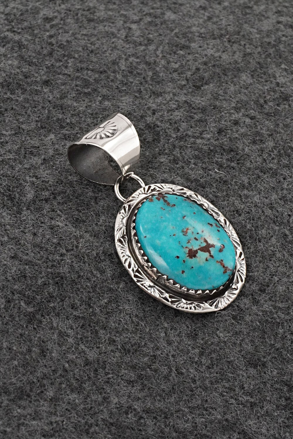 Turquoise & Sterling Silver Pendant - Ernest Hawthorne