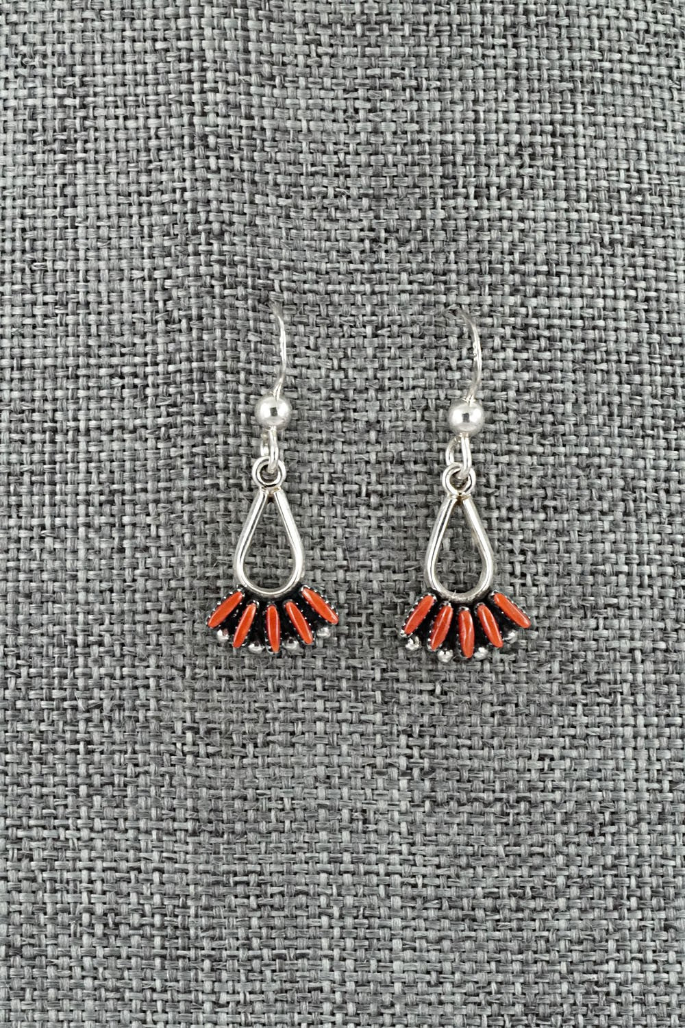 Coral & Sterling Silver Necklace and Earrings Set - Mildred Ukestine
