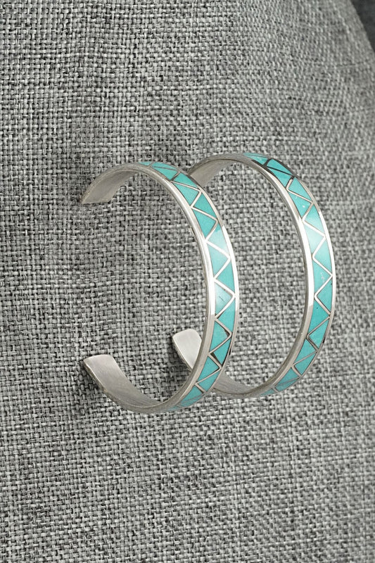 Turquoise & Sterling Silver Earrings - Claudine Haloo