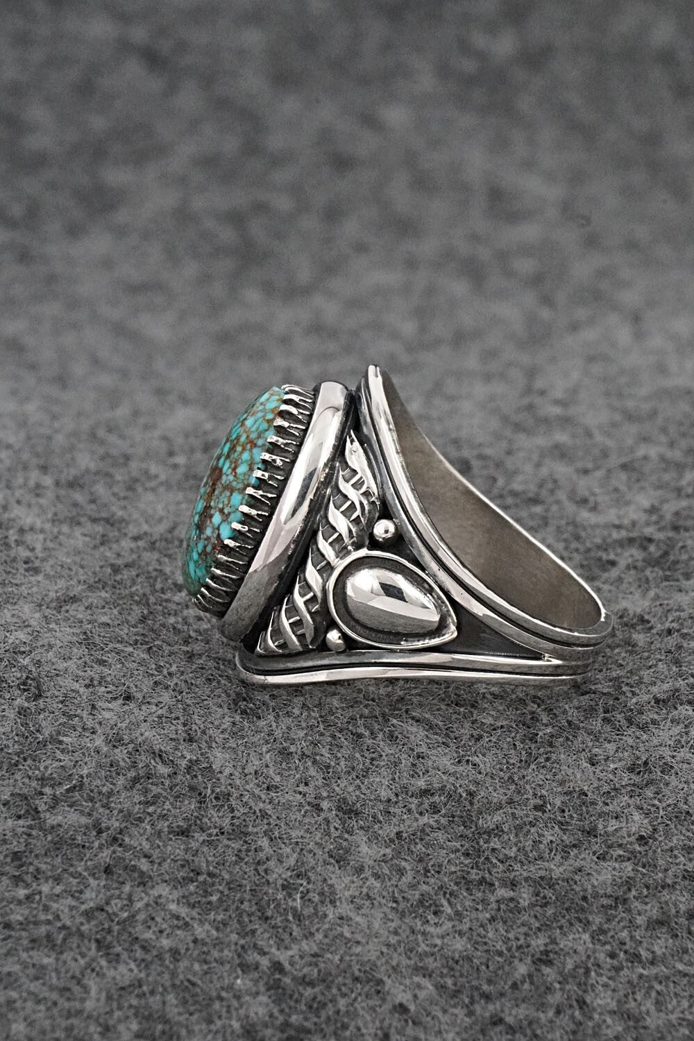 Turquoise & Sterling Silver Ring - Derrick Gordon - Size 11