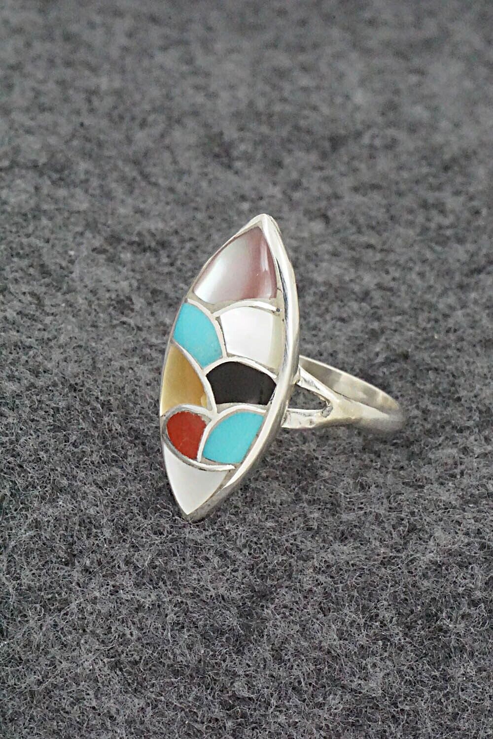Multi-Stone & Sterling Silver Ring - Orena Leekya - Size 7.25