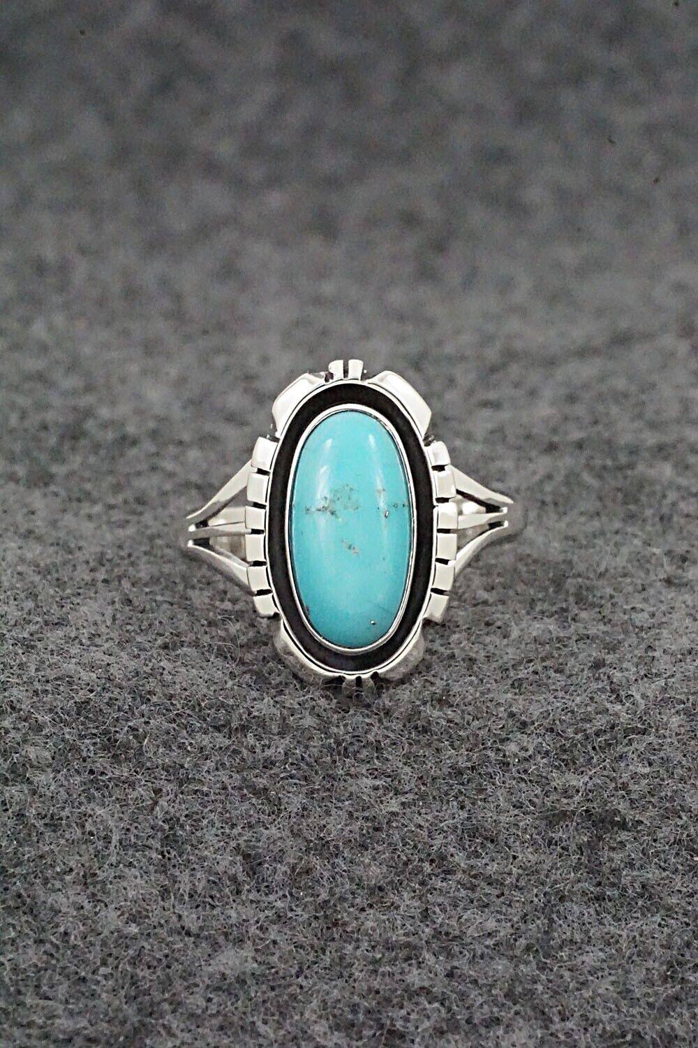 Turquoise & Sterling Silver Ring - Amos Begay - Size 8.5