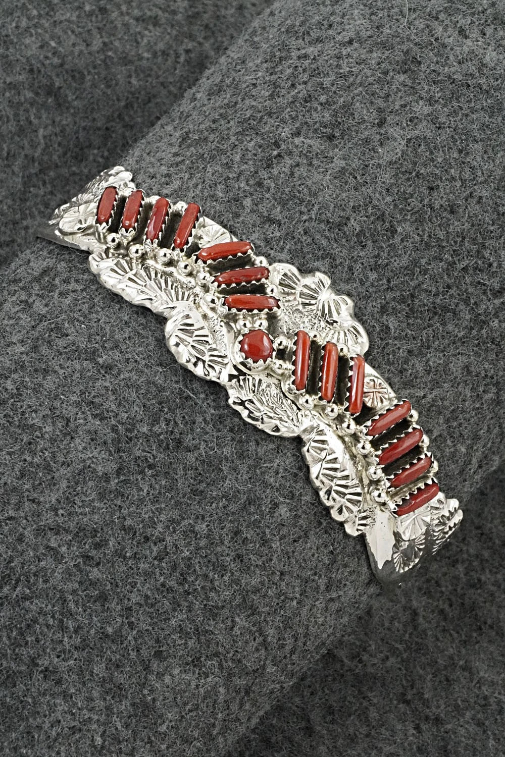 Coral & Sterling Silver Bracelet - Murray Hannaweeka