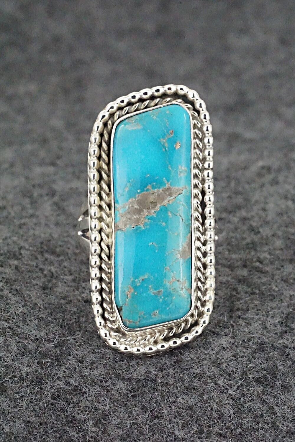 Turquoise & Sterling Silver Ring - Andrew Vandever - Size 6.5