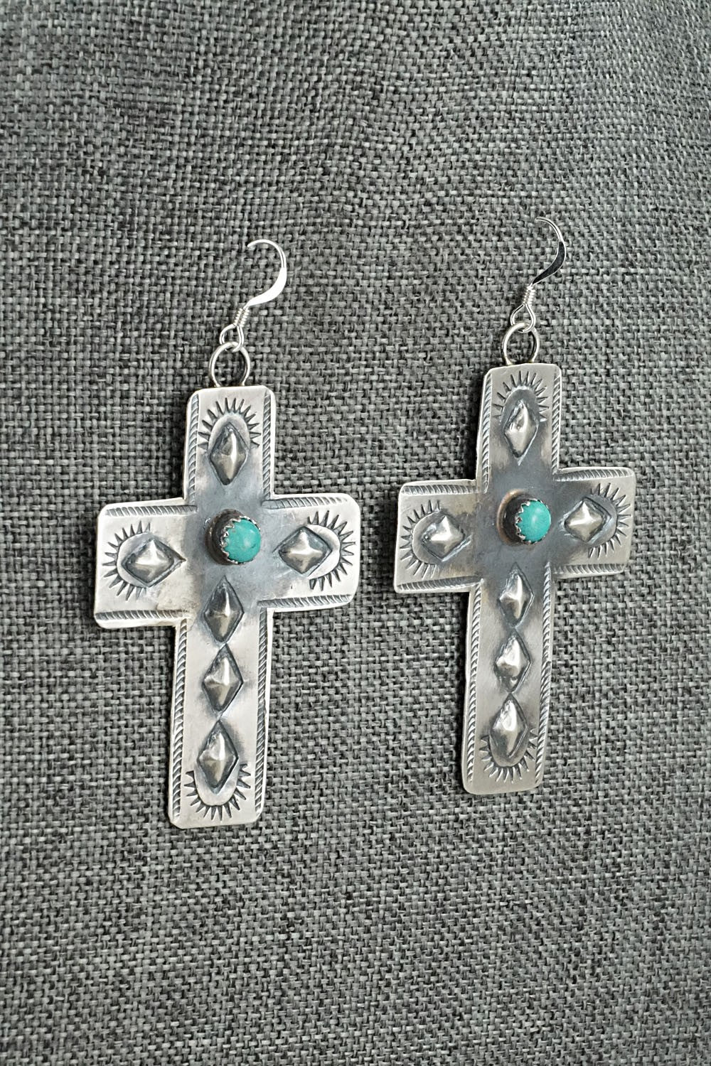 Turquoise & Sterling Silver Earrings - Tim Yazzie