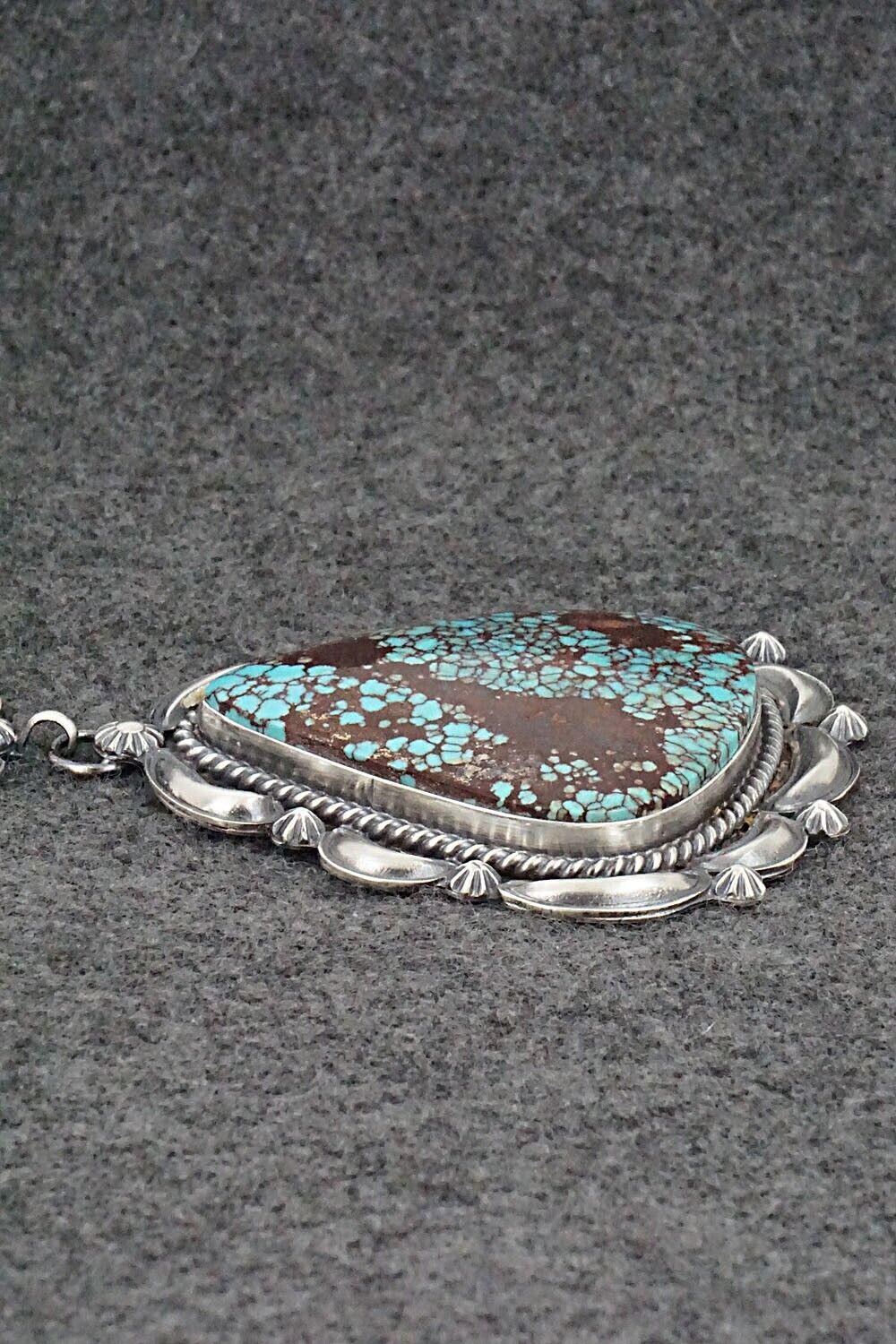 Turquoise & Sterling Silver Pendant - Raymond Delgarito