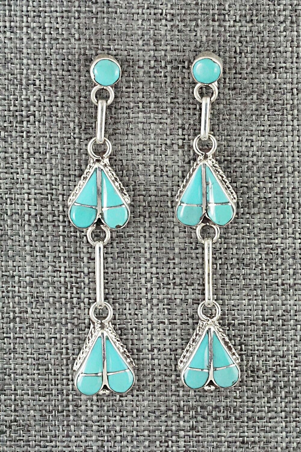 Turquoise and Sterling Silver Earrings - Velda Nastacio