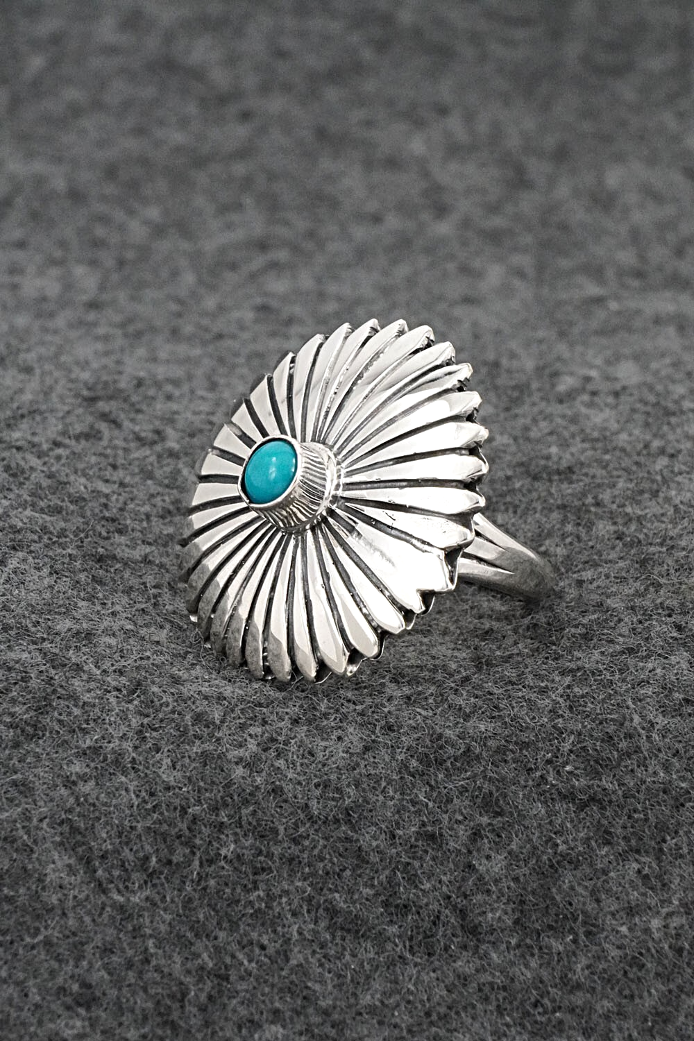 Turquoise & Sterling Silver Ring - Alice Rose Saunders - Size 7.5