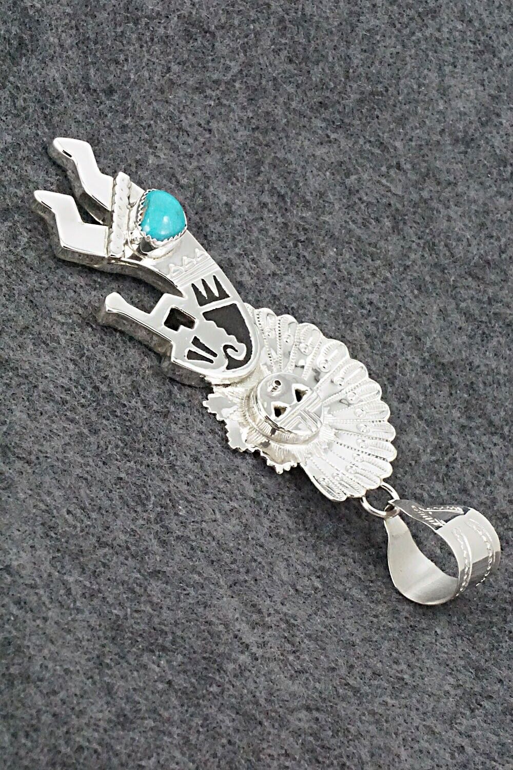 Turquoise & Sterling Silver Pendant - Alanzo Mariano