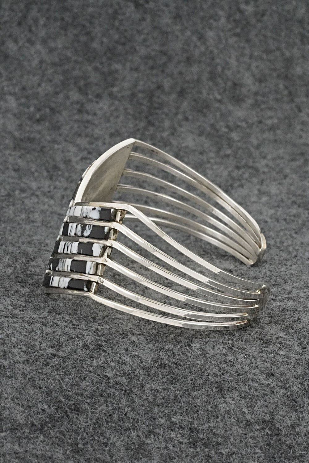 White Buffalo & Sterling Silver Inlay Bracelet - Jamie Johnson