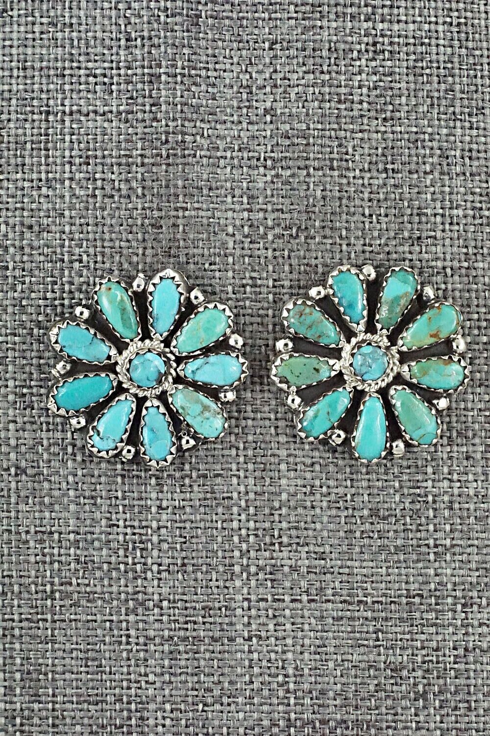 Turquoise and Sterling Silver Earrings - Zeita Begay