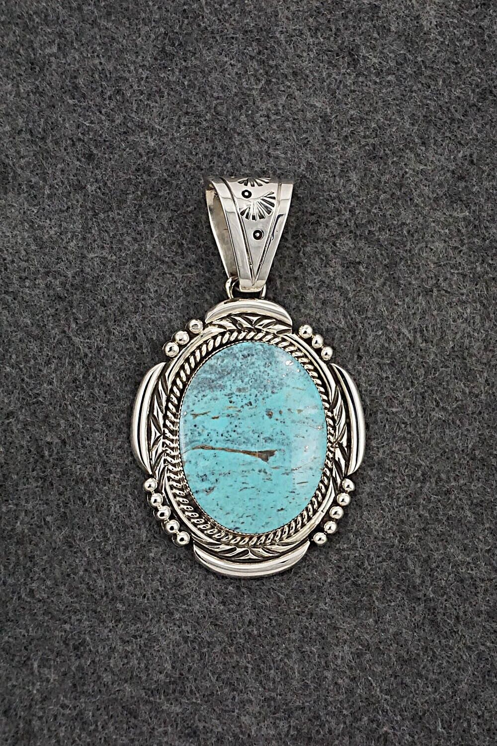 Turquoise & Sterling Silver Pendant - Emerson Delgarito