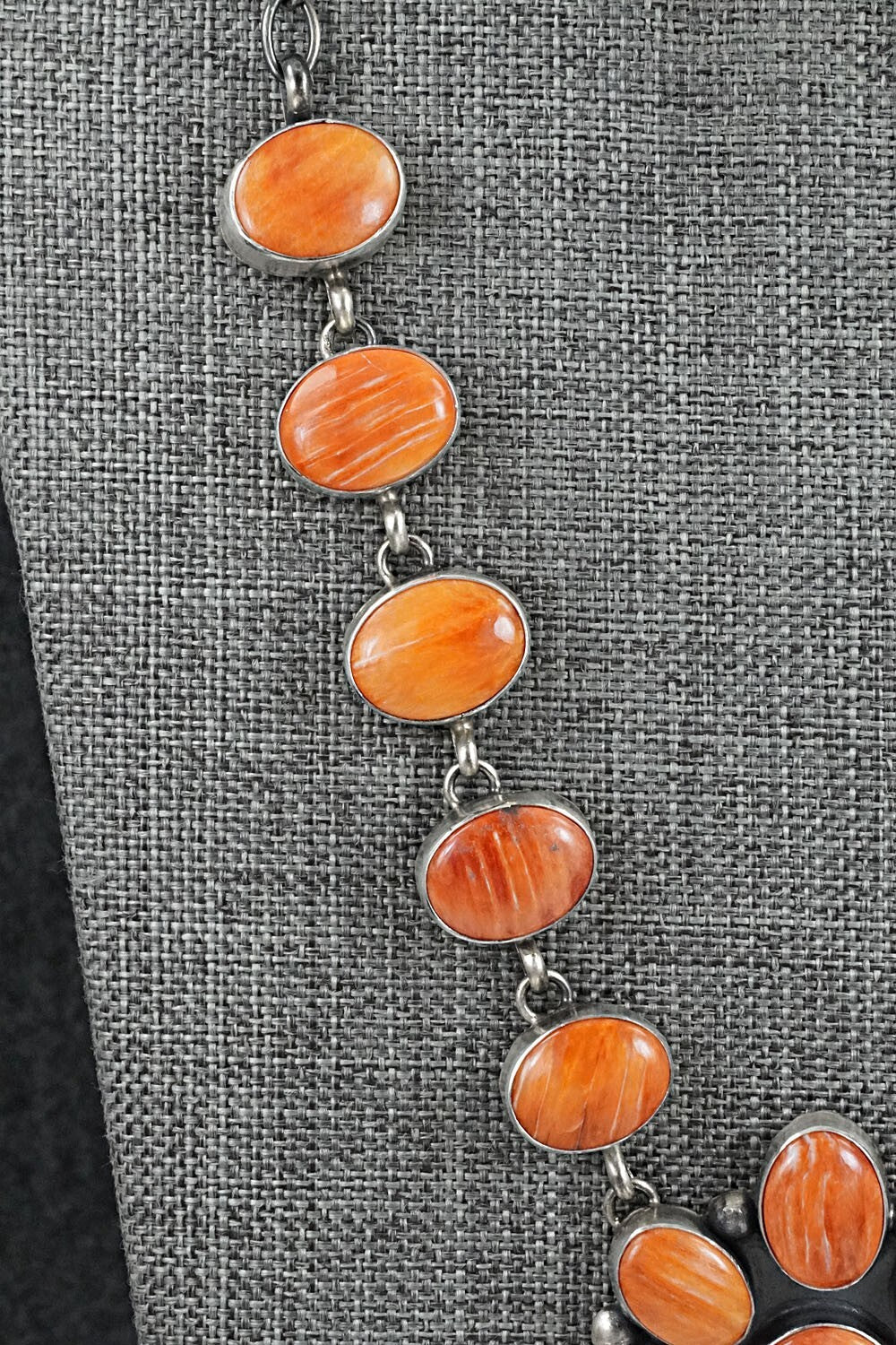 Spiny Oyster & Sterling Silver Necklace Set - Darrin Livingston
