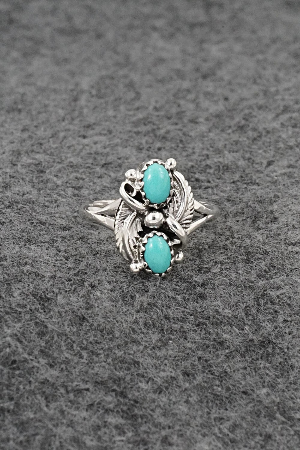 Turquoise and Sterling Silver Ring - Judy Largo - Size 7.5