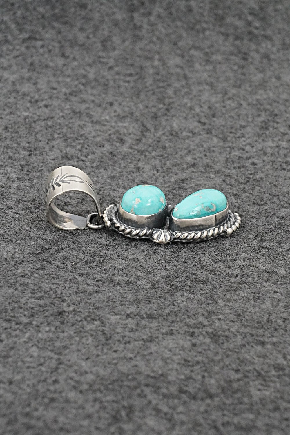 Turquoise & Sterling Silver Pendant - Raymond Delgarito