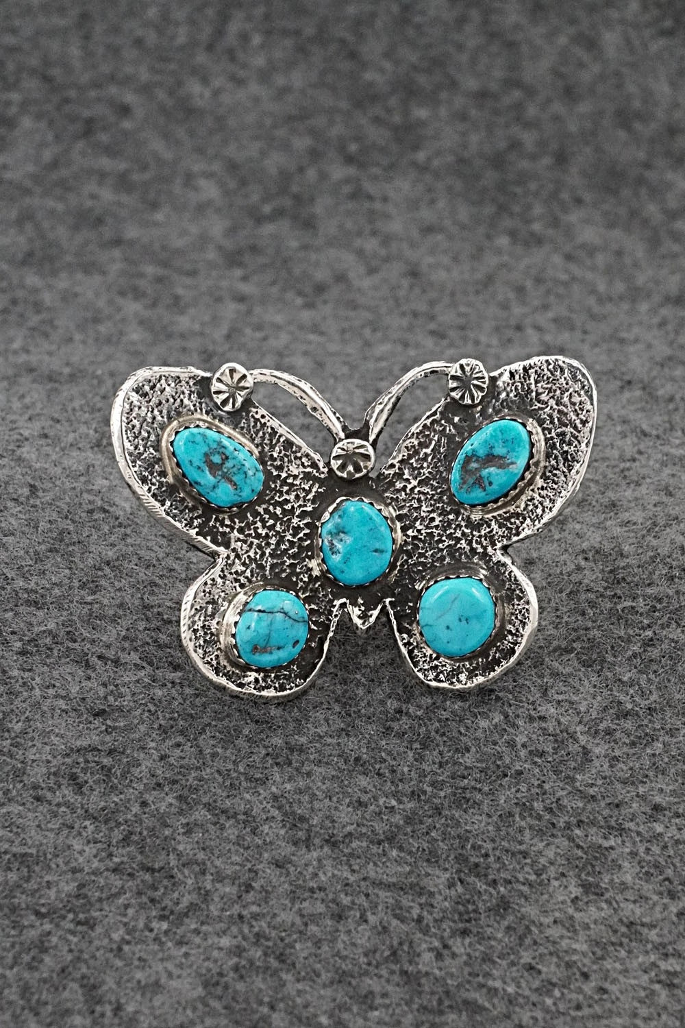Turquoise & Sterling Silver Ring - Dymitri Arviso - Size 8