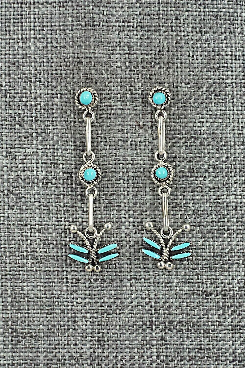 Turquoise & Sterling Silver Earrings - Mildred Ukestine