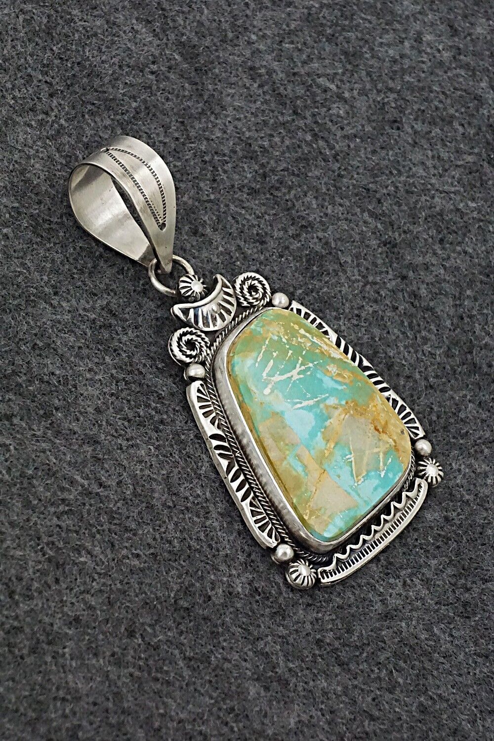 Turquoise & Sterling Silver Pendant - Jackson Hoskie