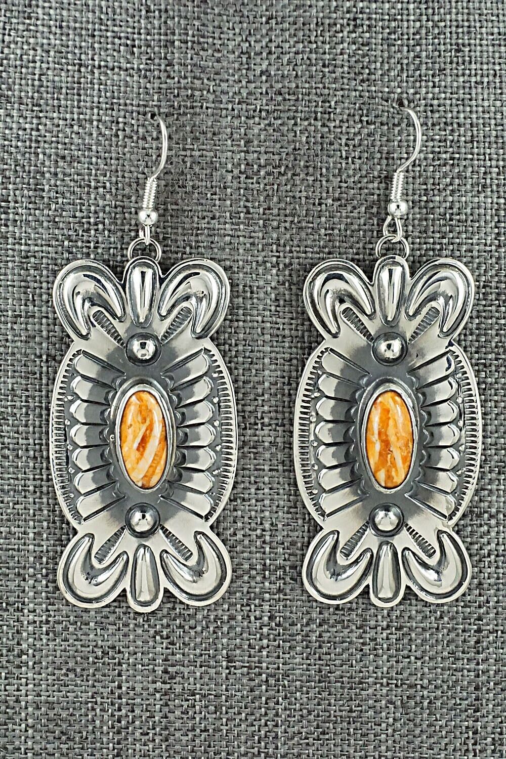 Spiny Oyster & Sterling Silver Earrings - Roland Dixon