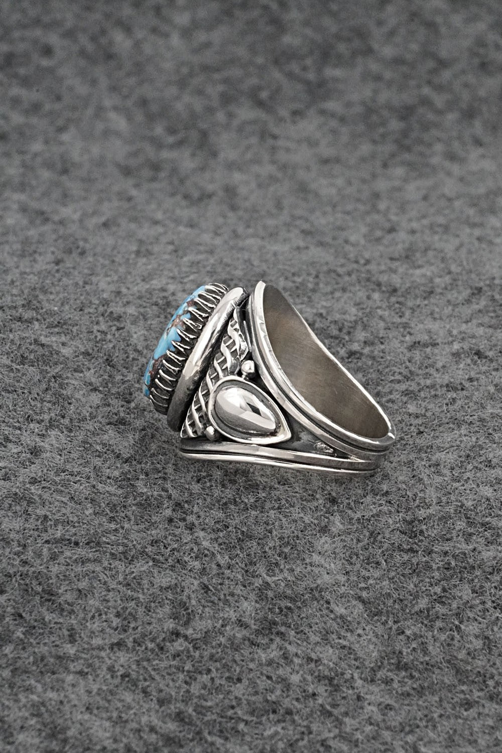 Turquoise & Sterling Silver Ring - Derrick Gordon - Size 8