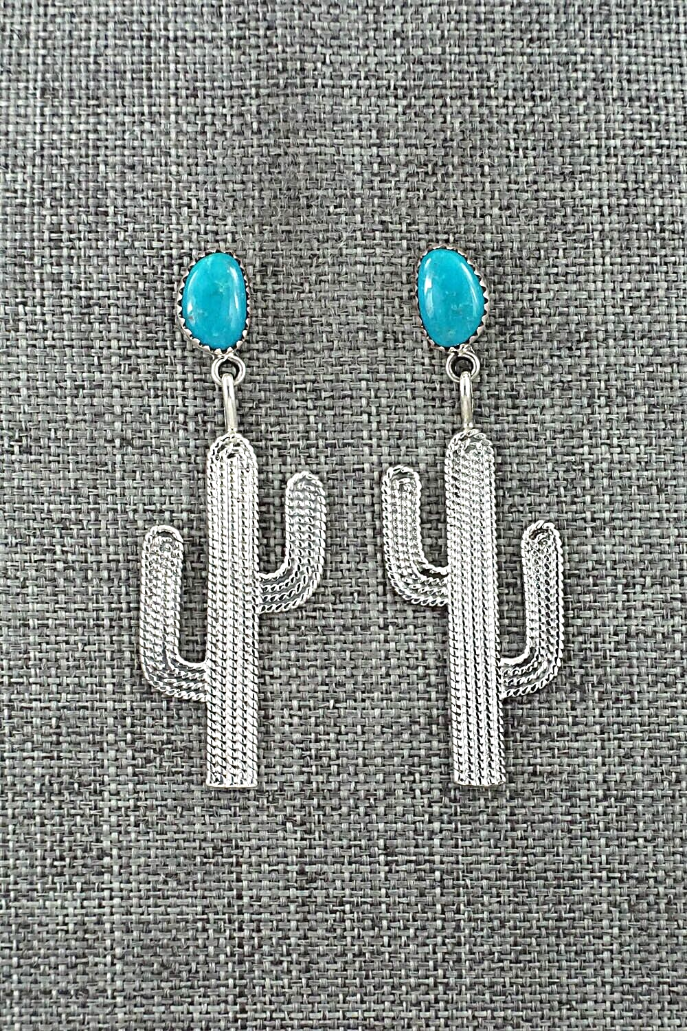 Turquoise & Sterling Silver Earrings - Verley Betone