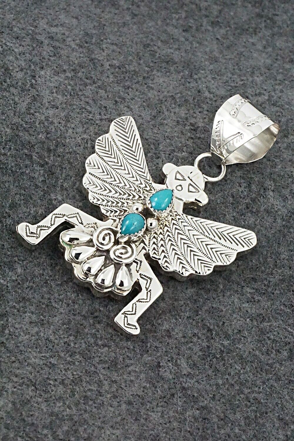 Turquoise & Sterling Silver Pendant - Alanzo Mariano
