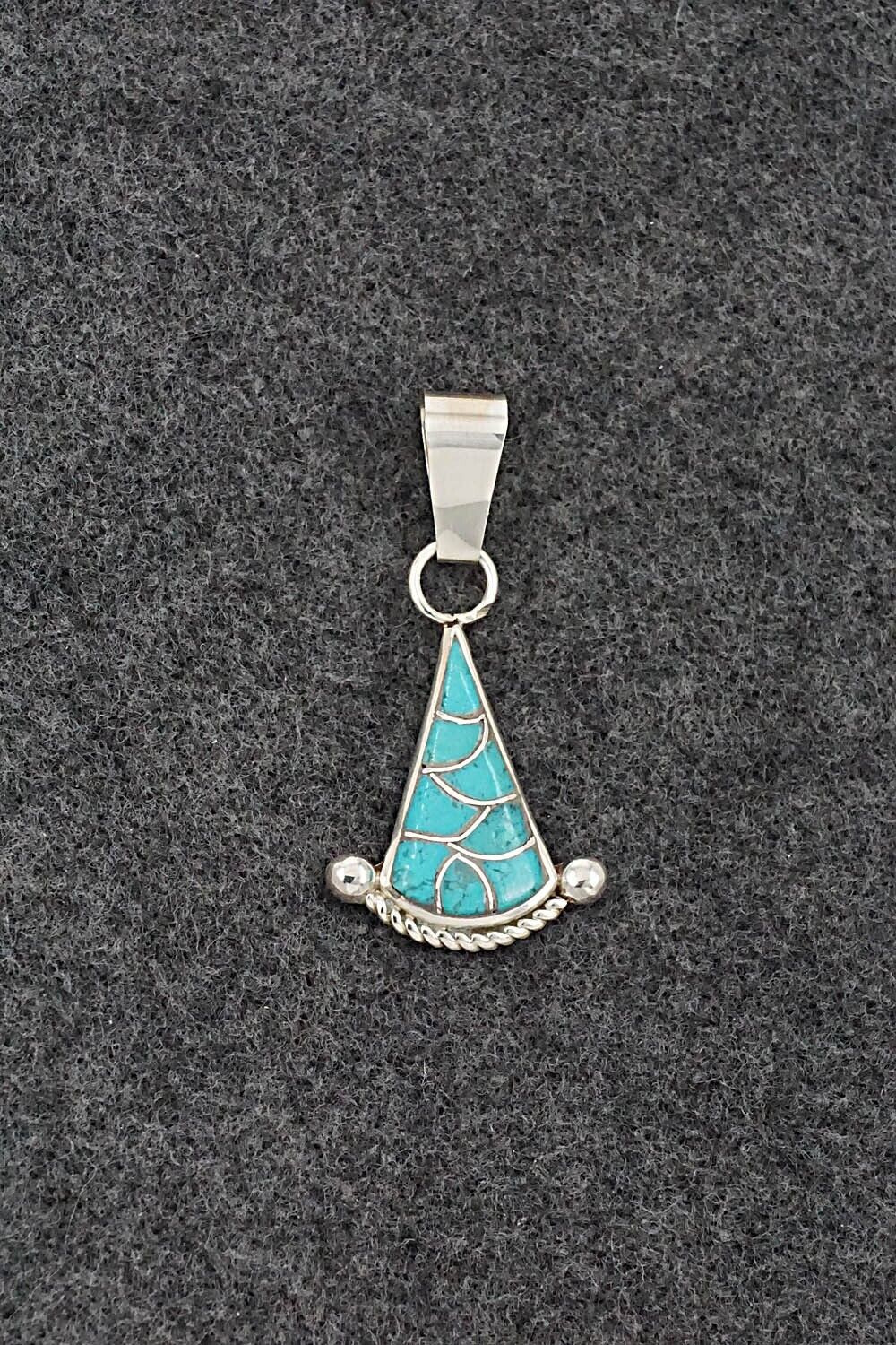 Turquoise & Sterling Silver Pendant - Carlen Seoutewa