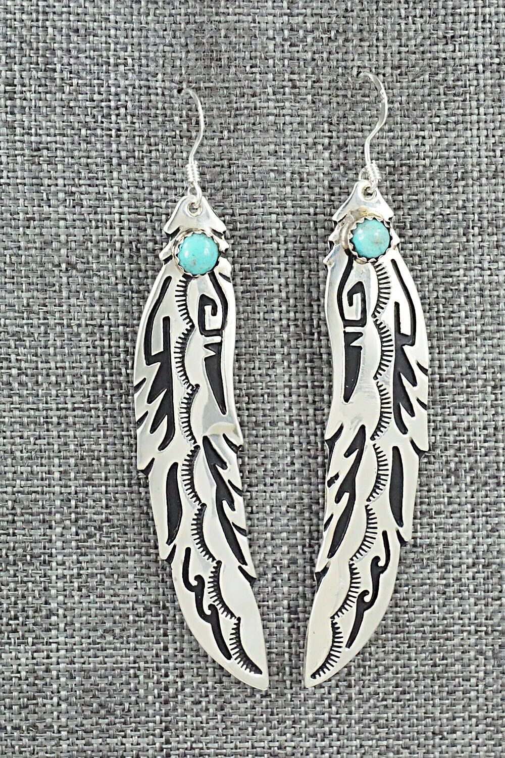 Turquoise & Sterling Silver Earrings - Rosita Singer