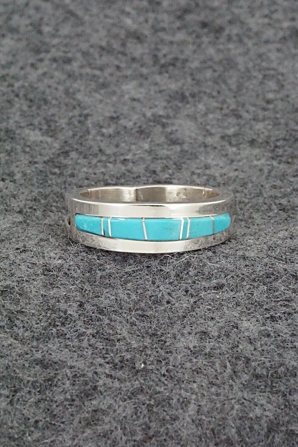 Turquoise & Sterling Silver Inlay Ring - Wilbert Muskett Jr. - Size 9