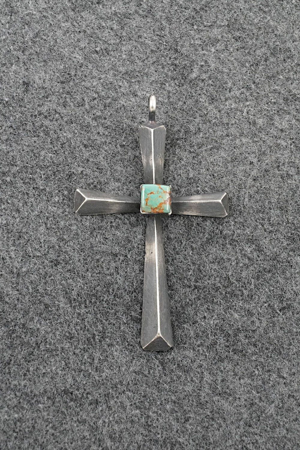 Turquoise & Sterling Silver Pendant - Raymond Betsoi