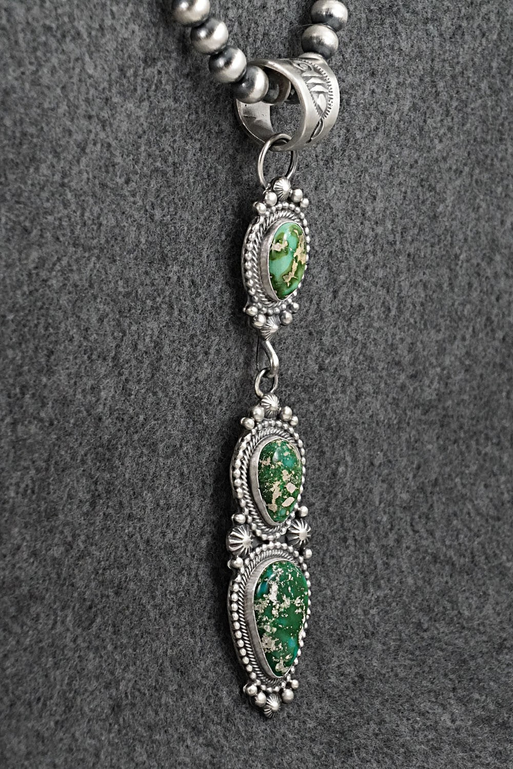 Turquoise & Sterling Silver Necklace - Tom Lewis
