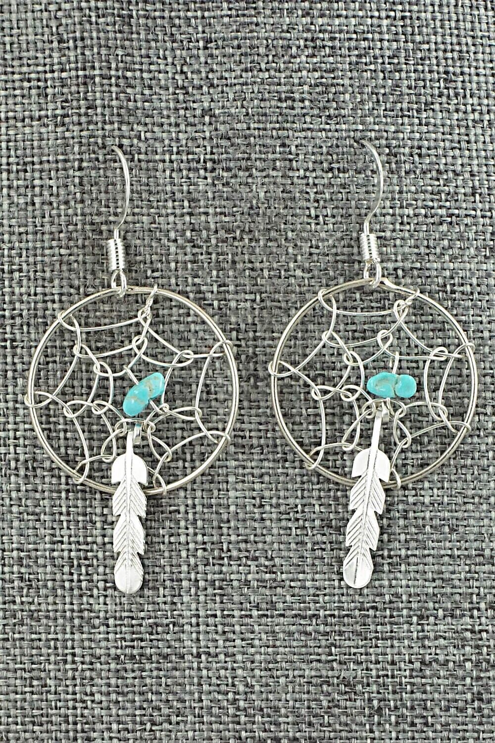 Turquoise & Sterling Silver Earrings - Helena Yazzie