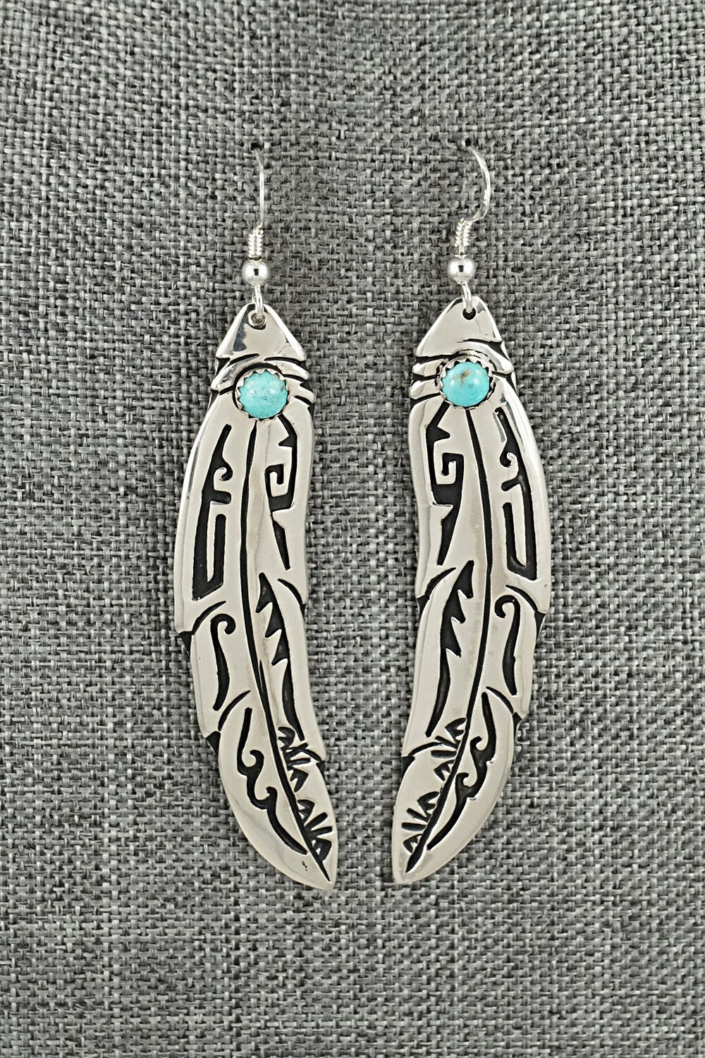 Turquoise & Sterling Silver Earrings - Rosita Singer