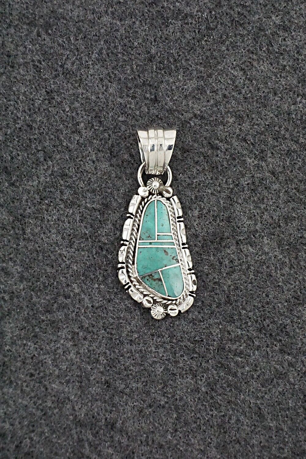 Turquoise & Sterling Silver Pendant - James Manygoats