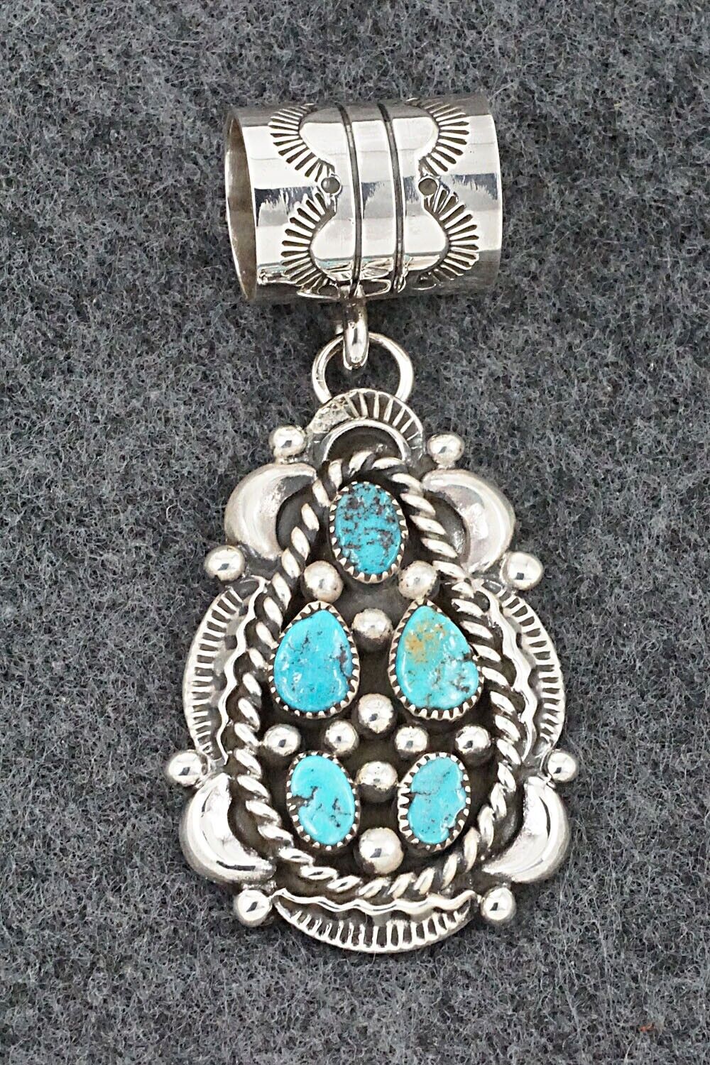 Turquoise & Sterling Silver Pendant - Jennifer Cayaditto