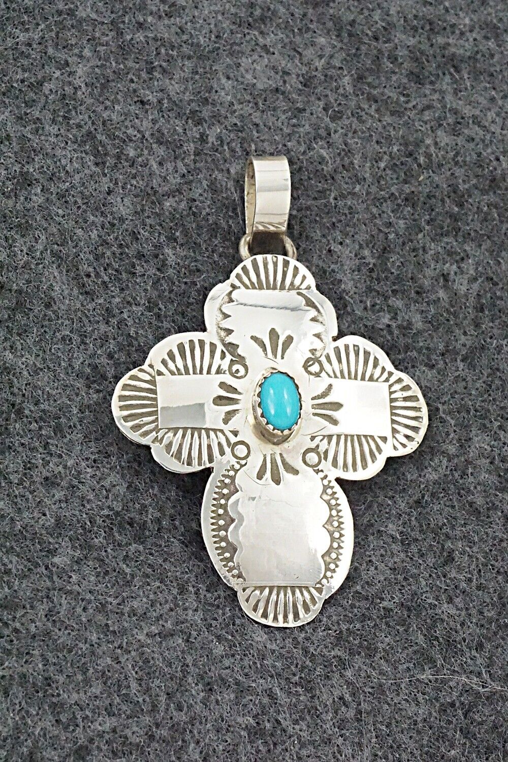Turquoise & Sterling Silver Pendant - Bertha Begay
