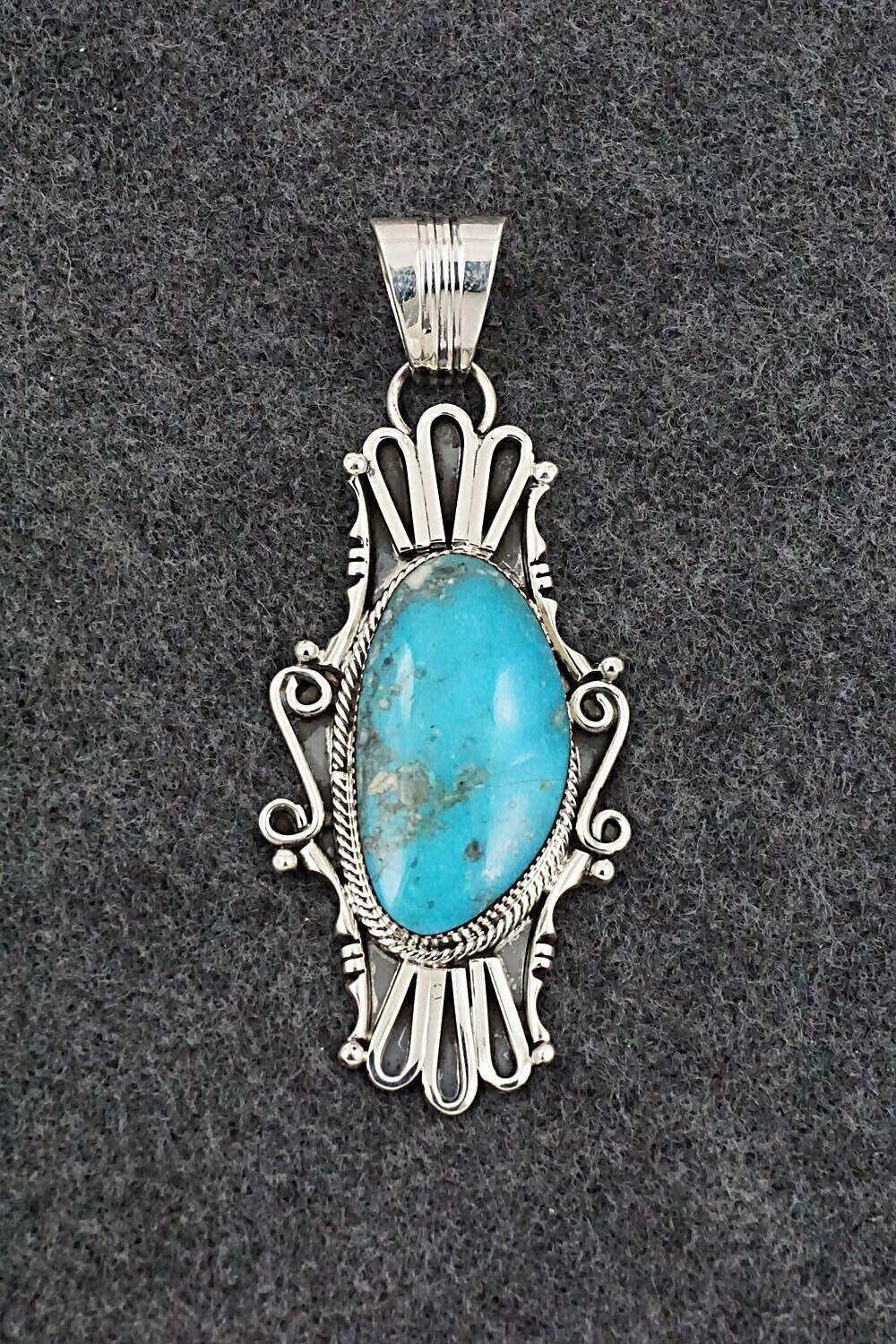 Turquoise & Sterling Silver Pendant - Sheena Jack