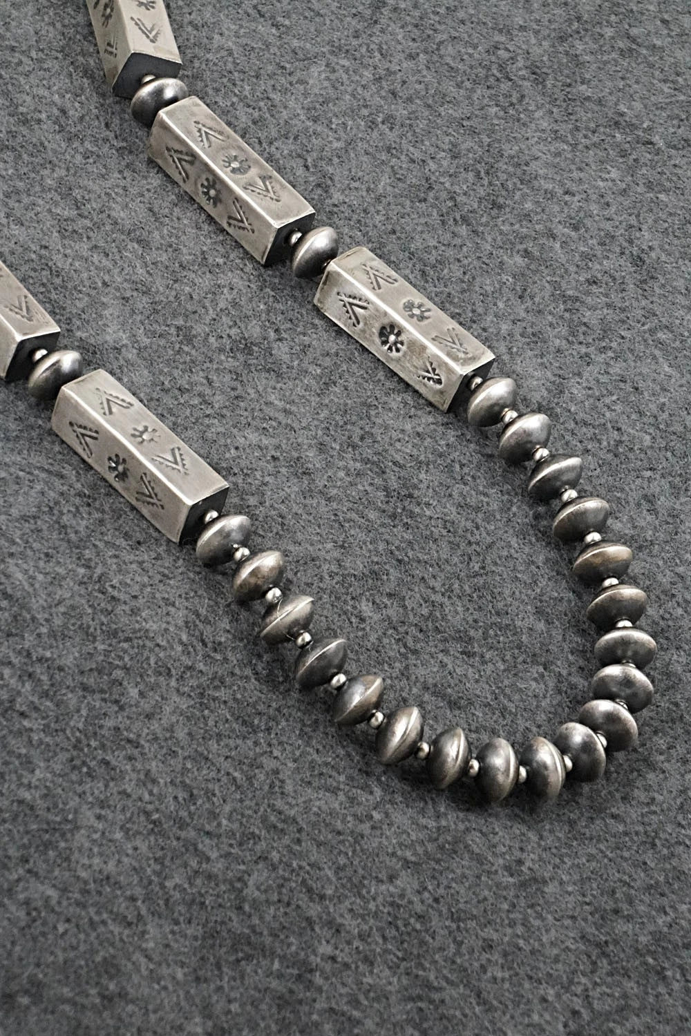 Sterling Silver Navajo Pearl Necklace & Earrings Set - Shelby Montoya