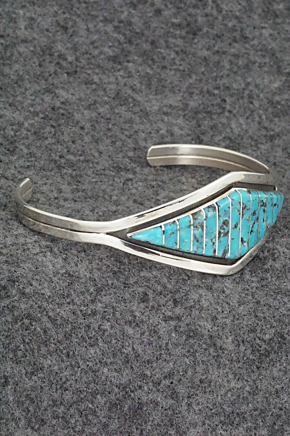 Turquoise & Sterling Silver Inlay Bracelet - Marvin Luarkie