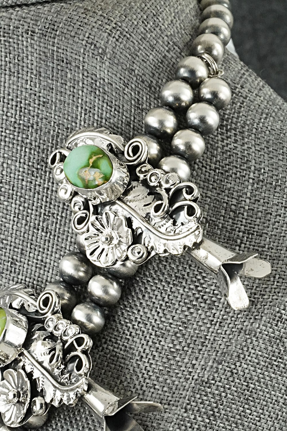 Turquoise & Sterling Silver Squash Blossom Set - Harry B. Yazzie