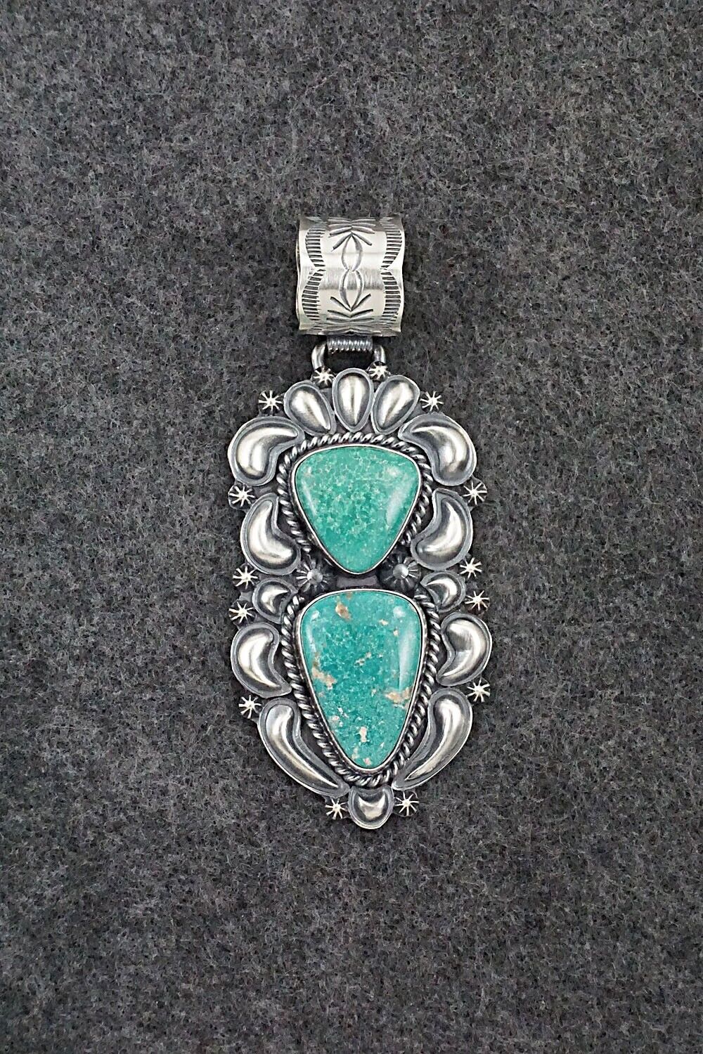 Turquoise & Sterling Silver Pendant - Raymond Delgarito