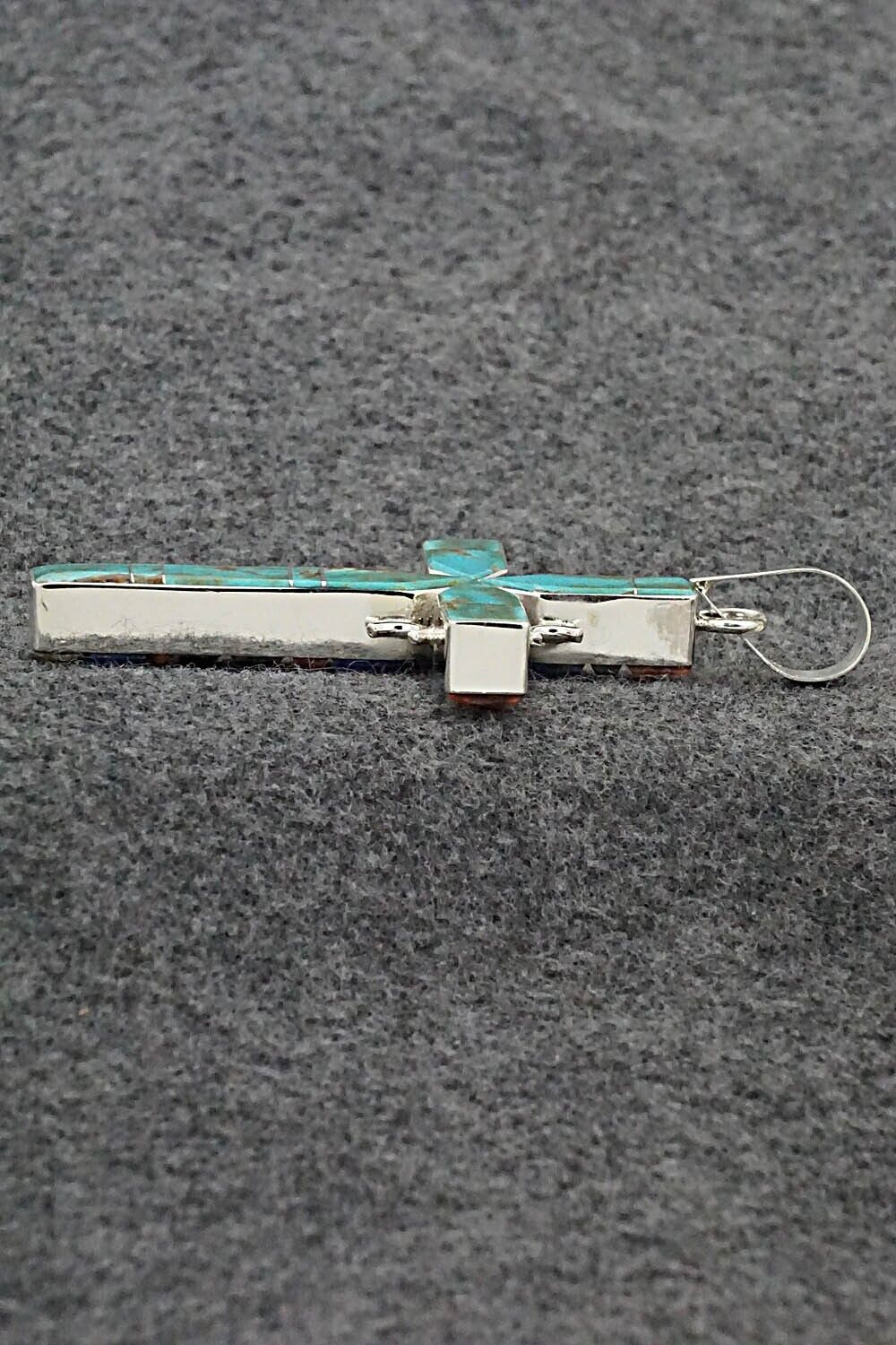 Multi-Stone & Sterling Silver Reversible Pendant - Edison Yazzie