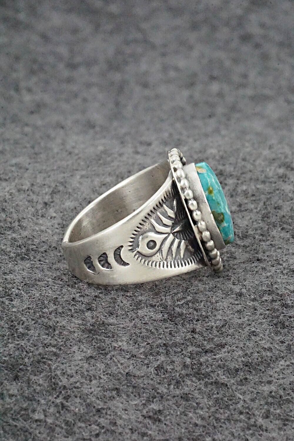 Turquoise & Sterling Silver Ring - Jeannette Saunders - Size 8.5