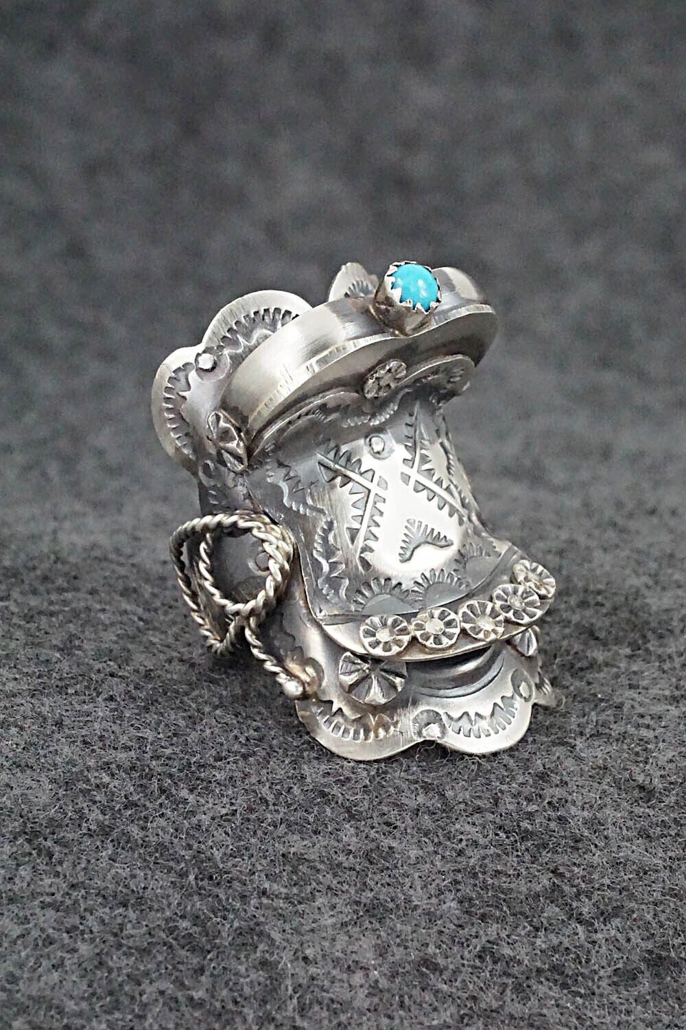 Turquoise & Sterling Silver Ring - Tim Yazzie - Size 8