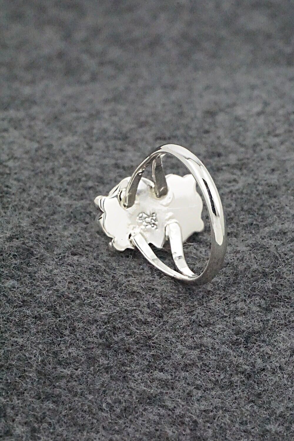 Coral & Sterling Silver Ring - Judy Largo - Size 8.5