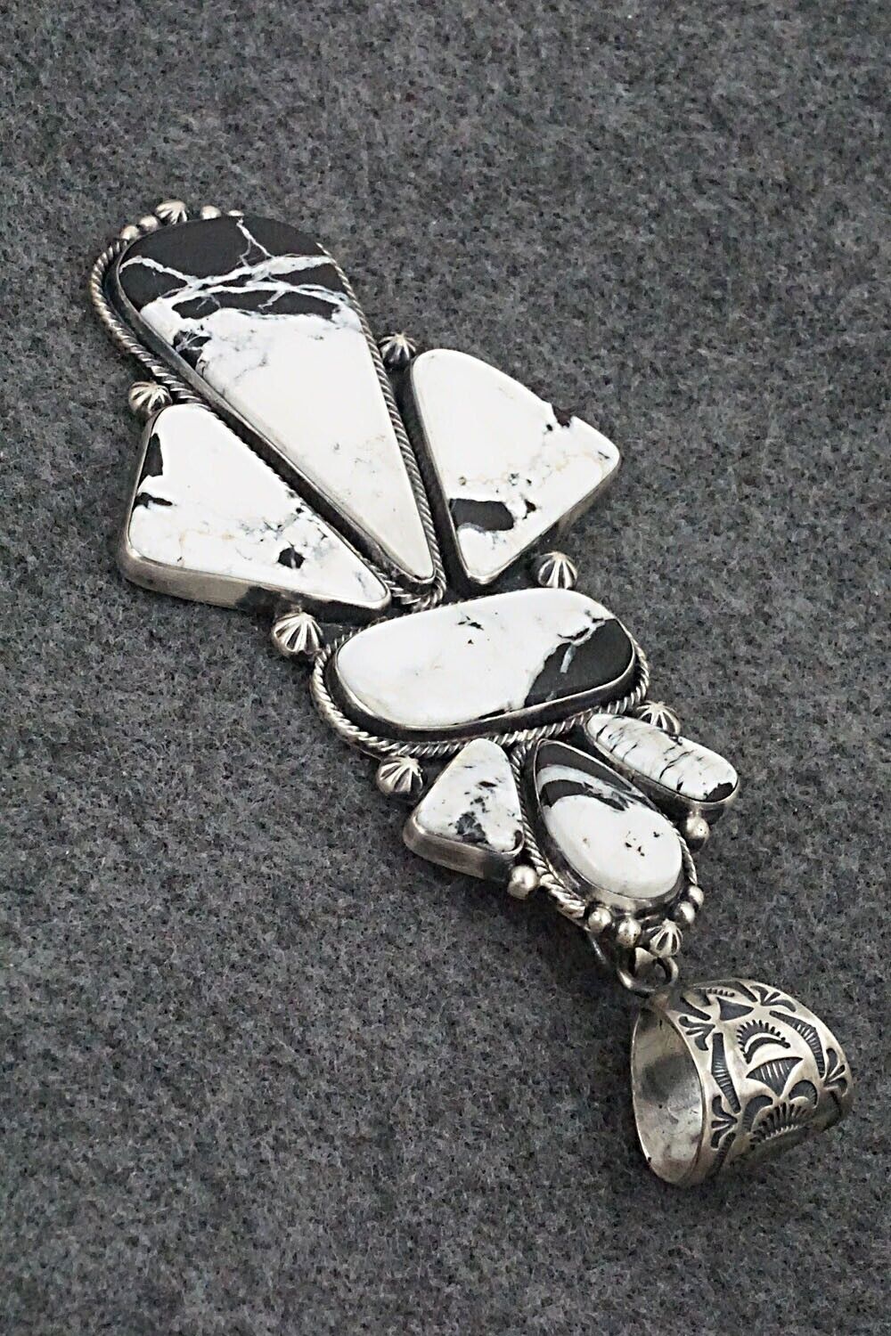White Buffalo & Sterling Silver Pendant - Angela Martin