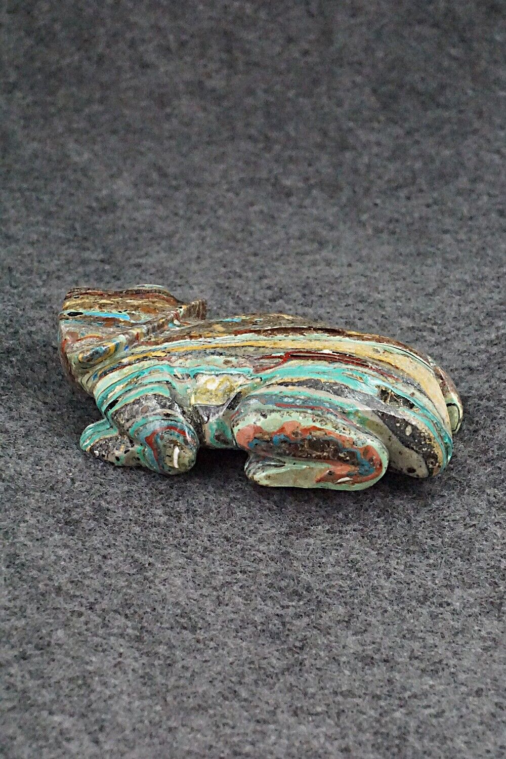 Horned Toad Zuni Fetish Carving - Nelson Yatsatte