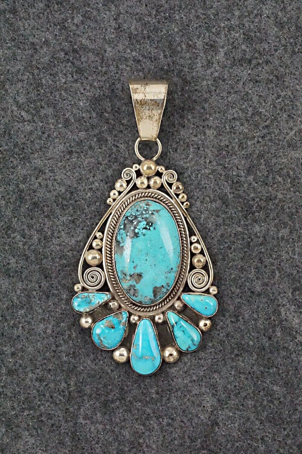 Turquoise and Sterling Silver Pendant - Oliver Smith